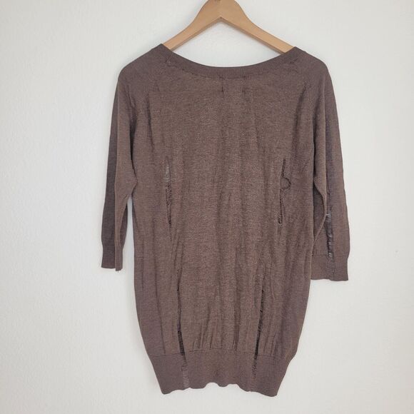 Stussy En Noir Knitwear Destroyed Sweater top Size Small Distressed Brown Grunge - Picture 16 of 16